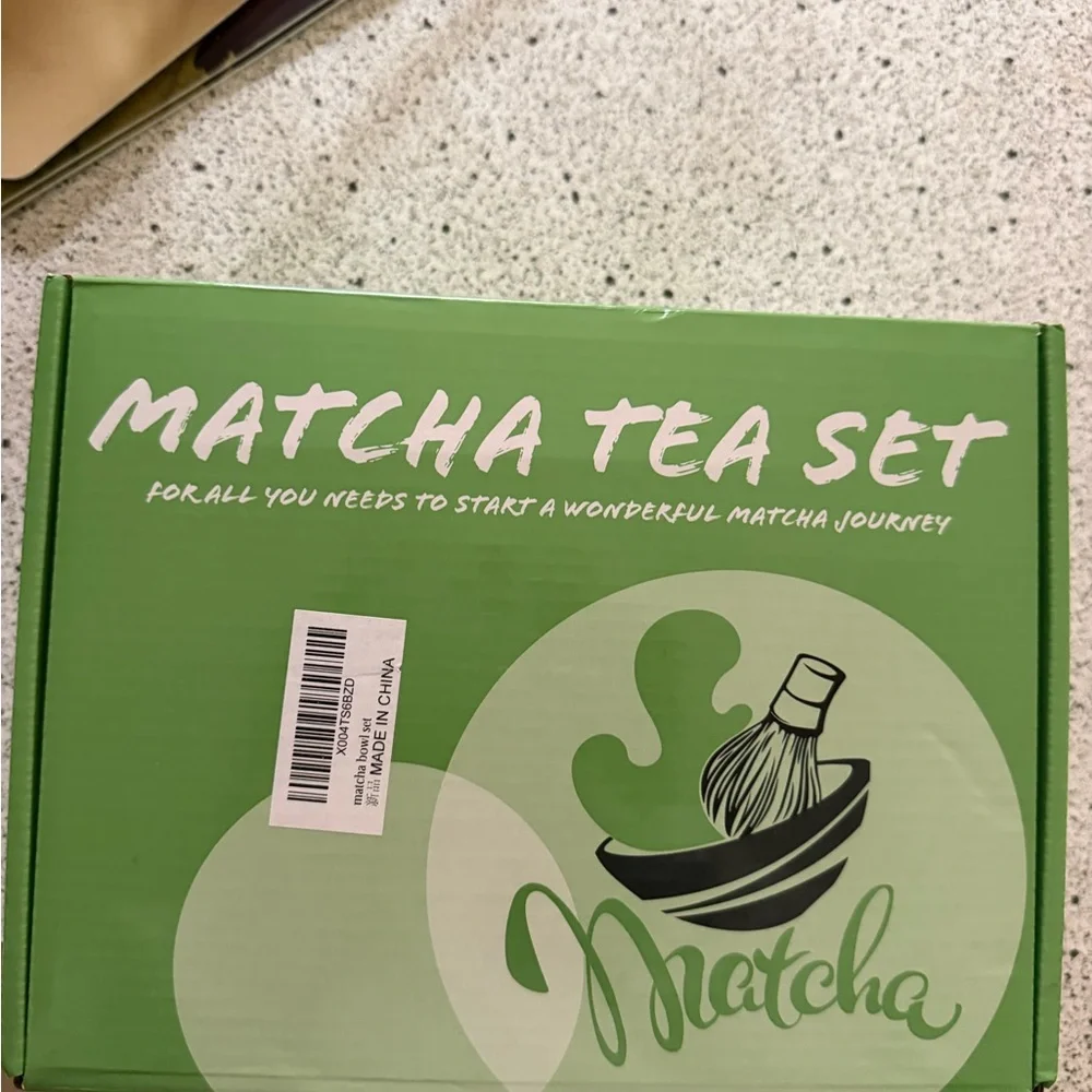 Matcha Tea Set - Green Box with Matcha Whisk Graphic